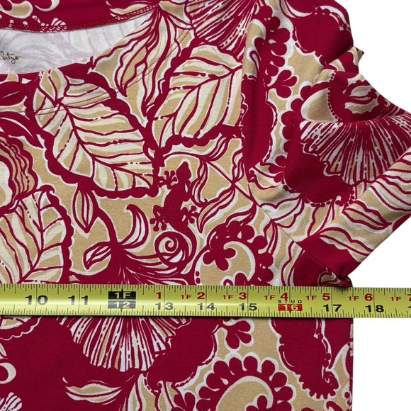 Lilly Pulitzer Maddox Straight Dress M Island Vibes Poinsettia Red UPF 50+ NEW - Picture 8 of 14